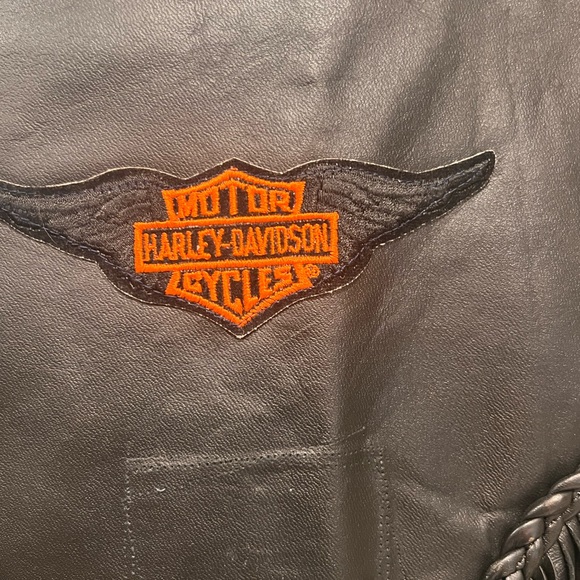 Harley-Davidson Black Leather Fringe Vest – Antelope Creek – Size M - Picture 11 of 13